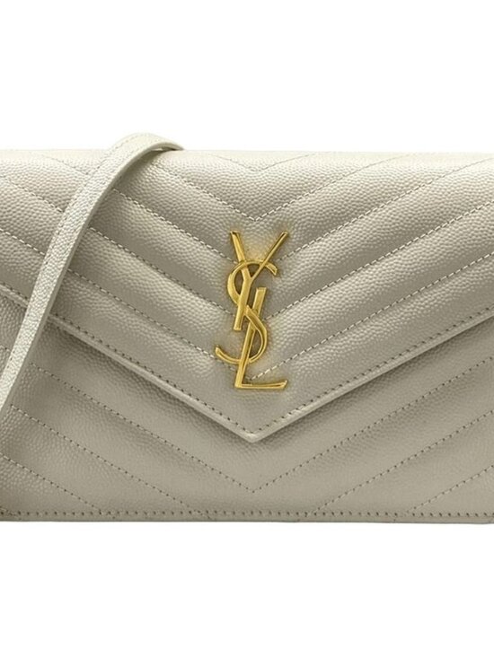 Saint Laurent Handbags - Saint Laurent Paris Wallet Cassandra Envelope Chain White